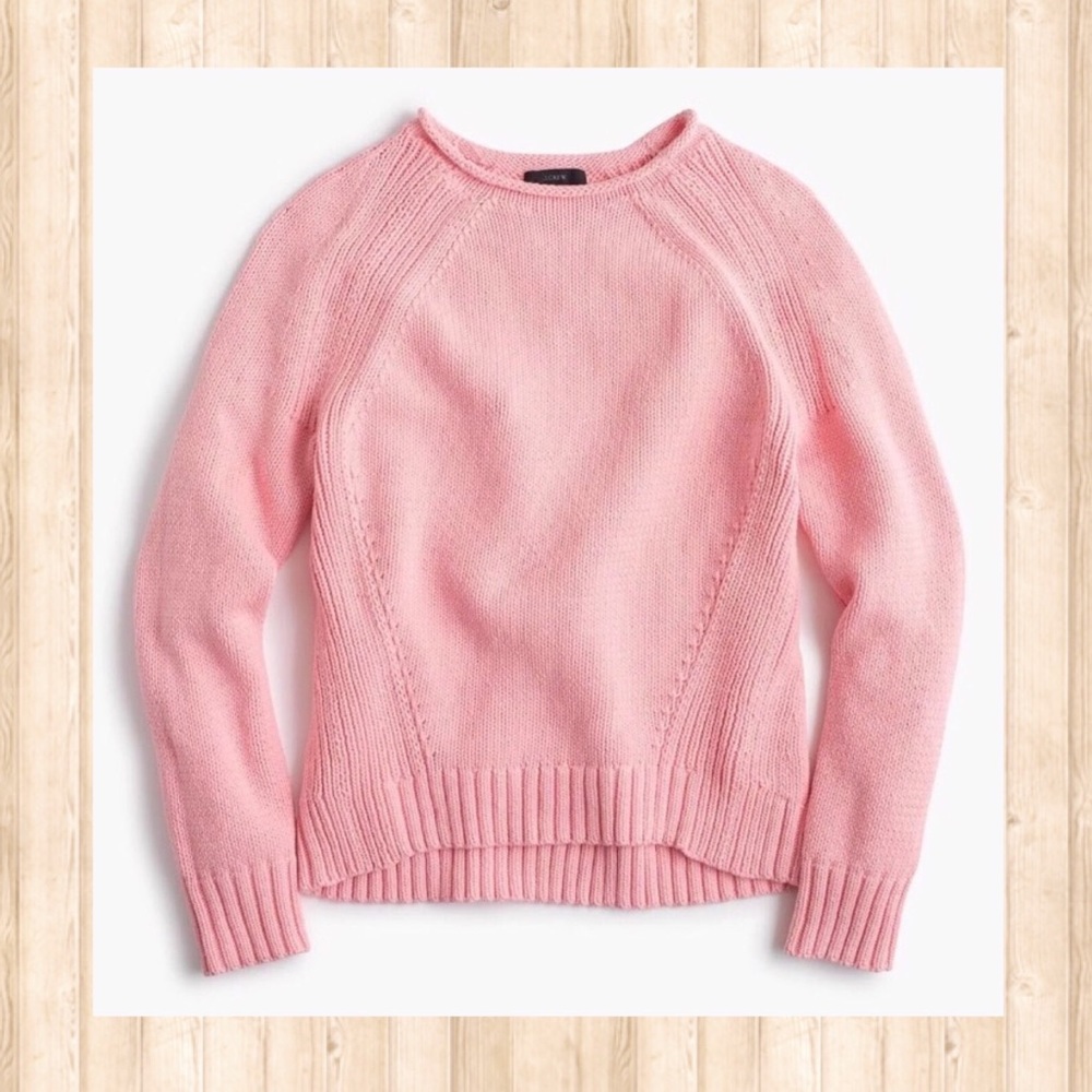 NWT J. Crew 1988 rollneck pink sweater